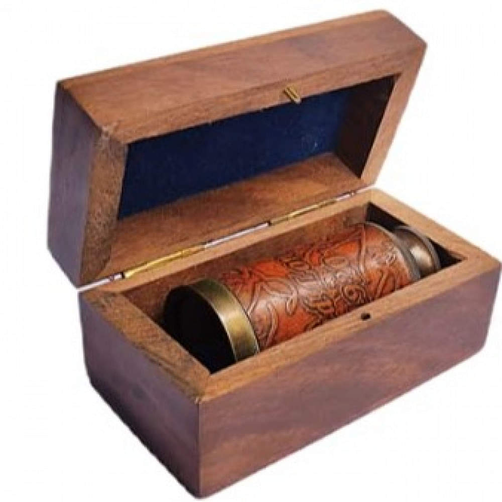 Royal Antique Look Telescope Vintage with Wooden Box - photo