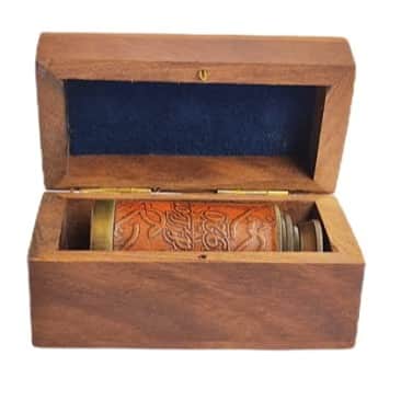 Royal Antique Look Telescope Vintage with Wooden Box - rear_view