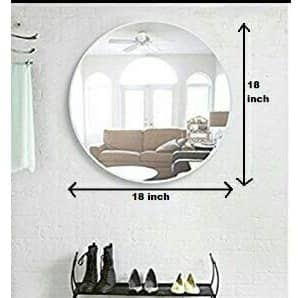 Modern Frameless Decorative Round Mirror 18"