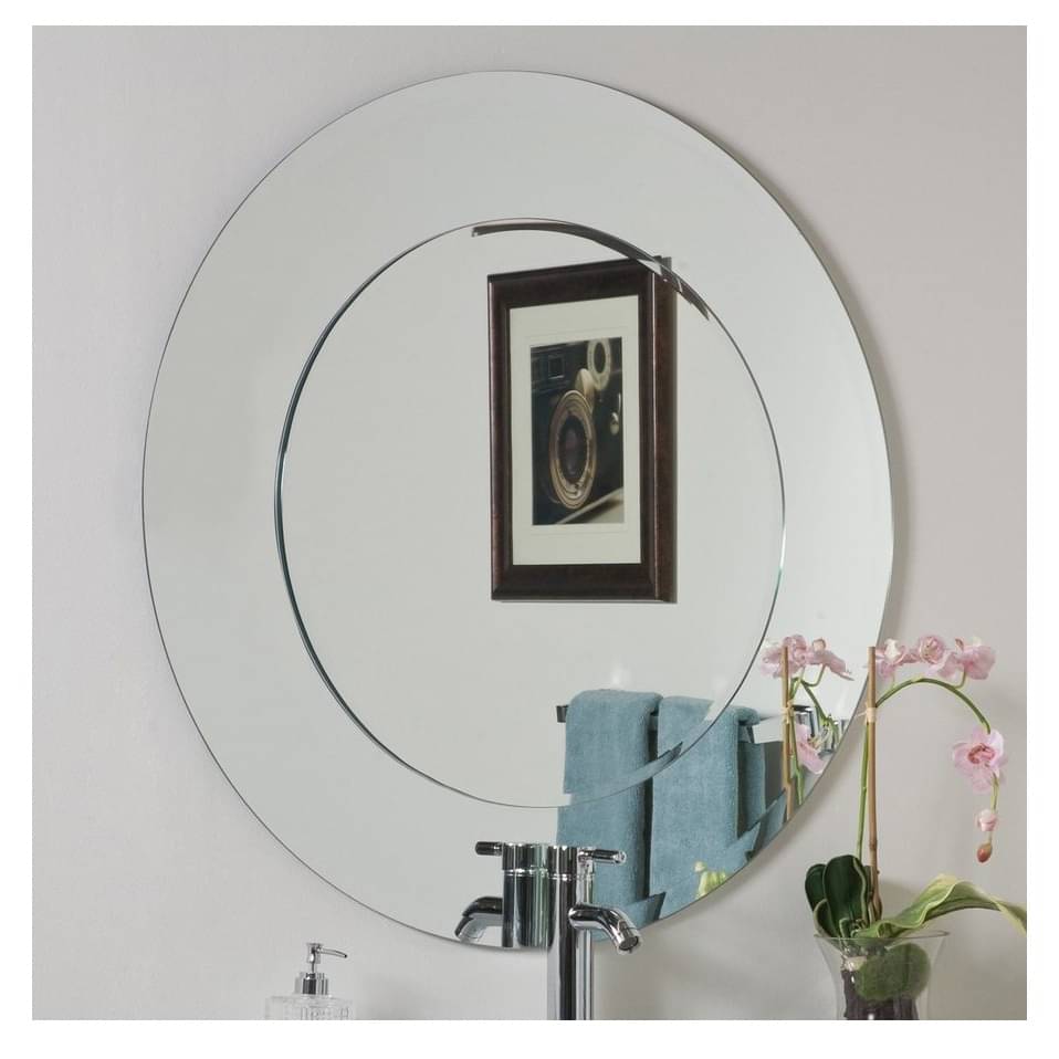 Frameless Double Round Decorative Mirror 24"