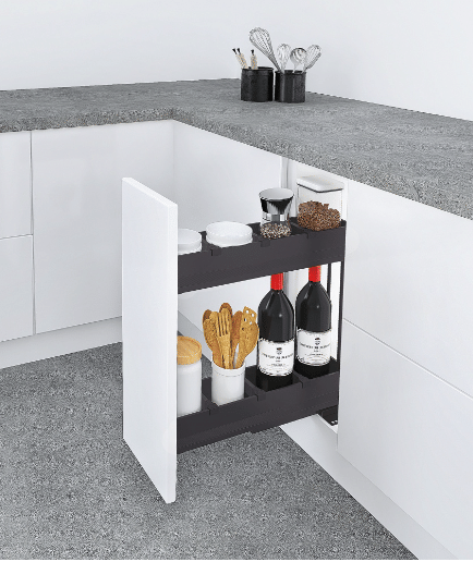 Kitchen Cabinet Under-Mount Narrow Pull Out Basket 250MM