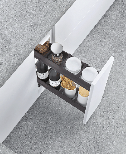 Kitchen Cabinet Under-Mount Narrow Pull Out Basket150MM