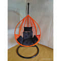 Single Seater Outdoor Swing With Black Cushions - photo