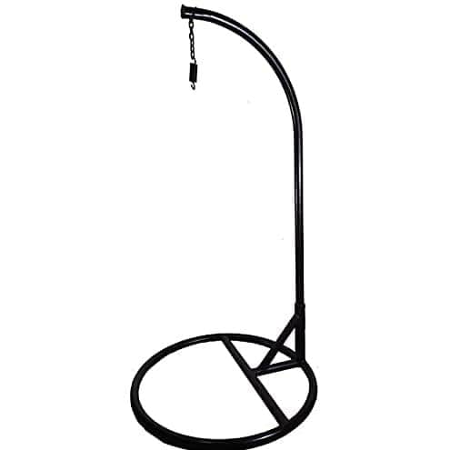 Single Seater Outdoor Swing With Black Cushions - rear_view