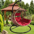 Single Seater Garden Swing With Cushions - rear_view