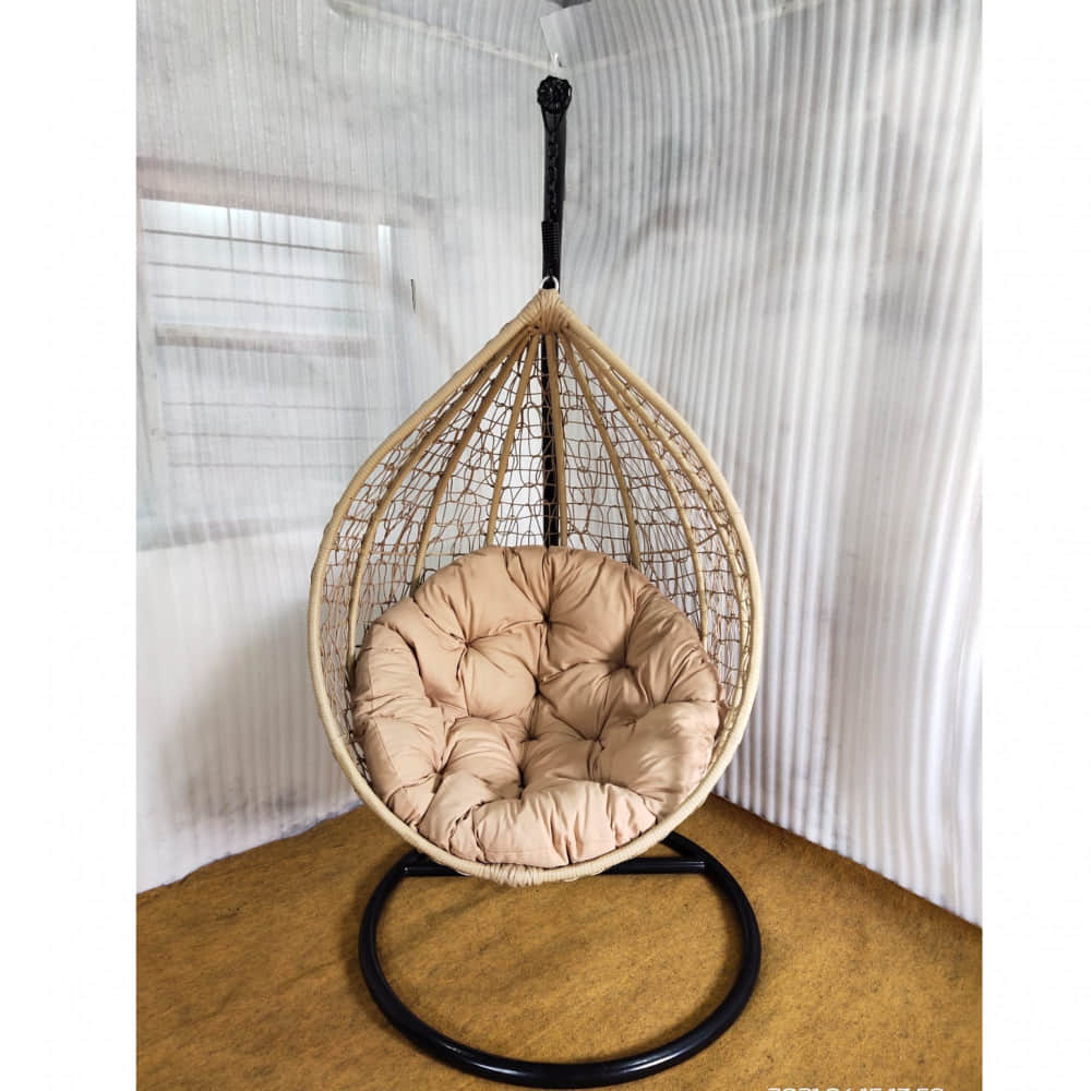 Single Seater Outdoor Swing (Cream) - photo