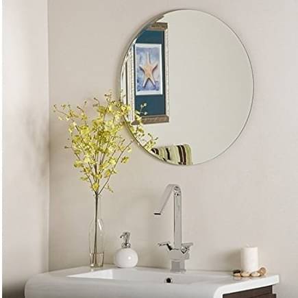 Decorative Frameless Round Mirror 22"