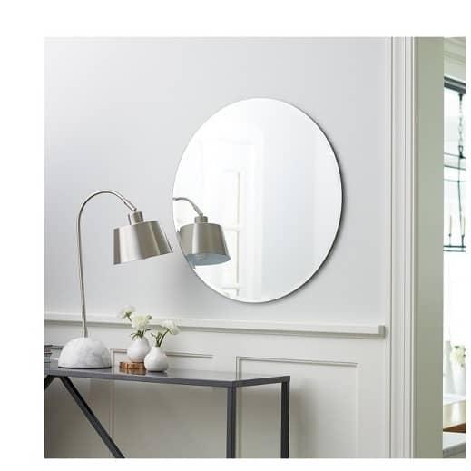 Decorative Frameless Round Mirror 24"