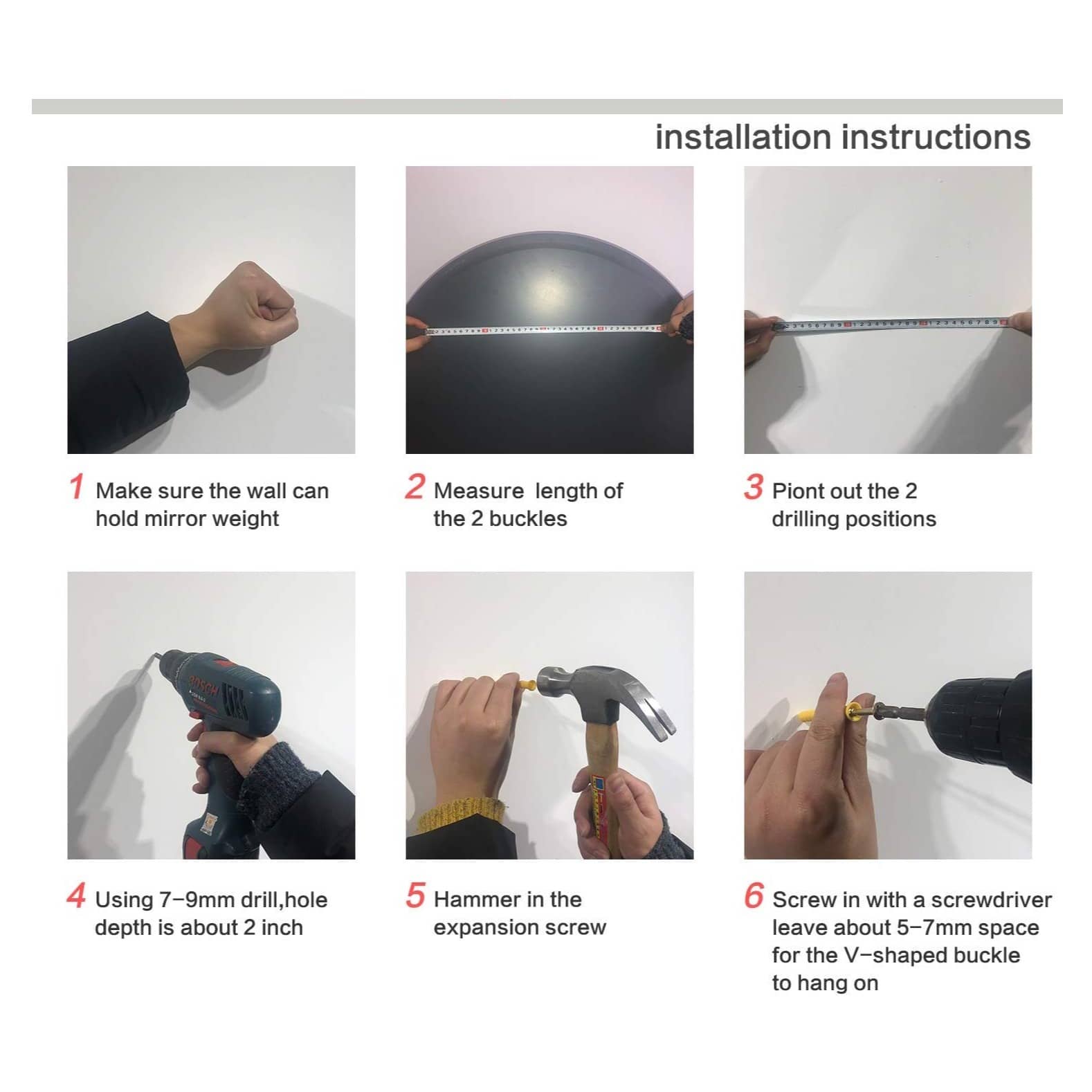 Decorative Frameless Round Mirror 24"