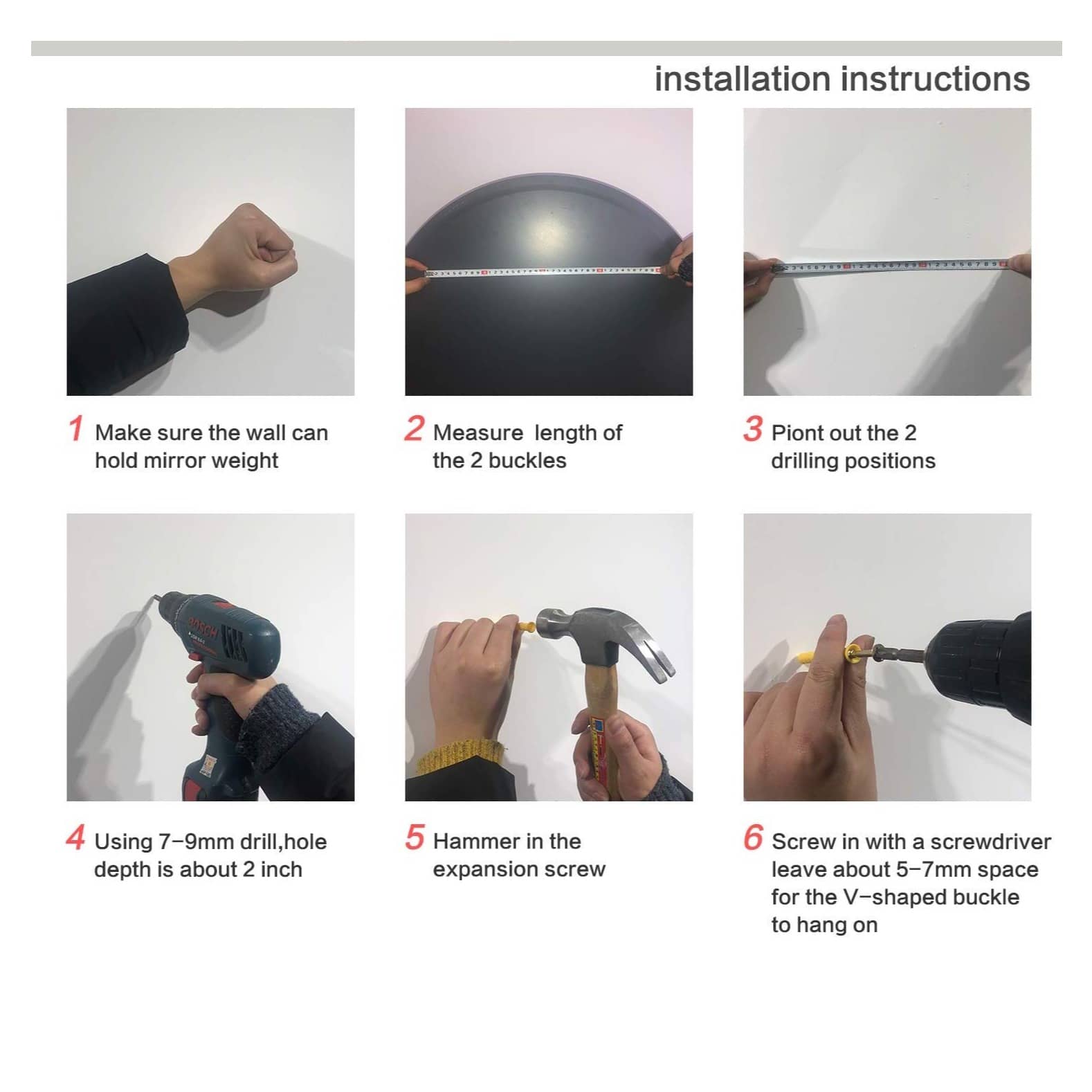 Modern Round Frameless Bathroom Mirror 18"