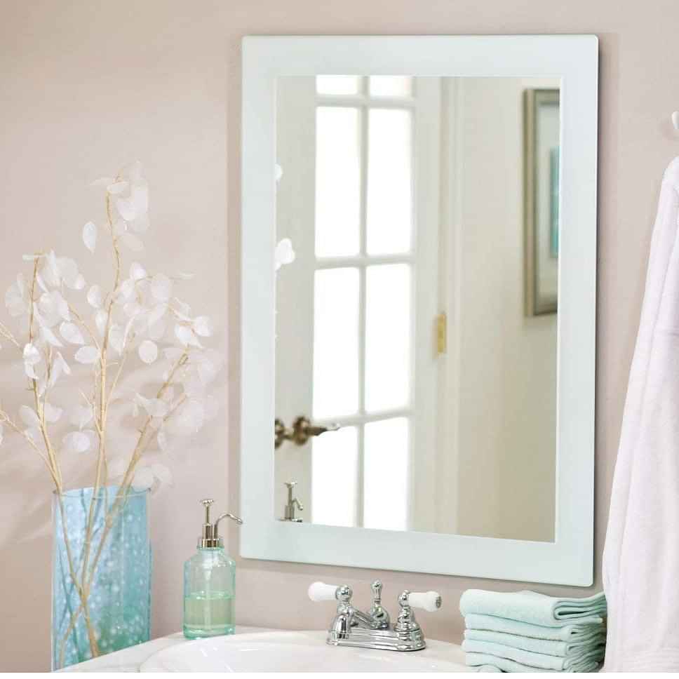 Decorative Square Mirror With White Border (18 X 24) - photo