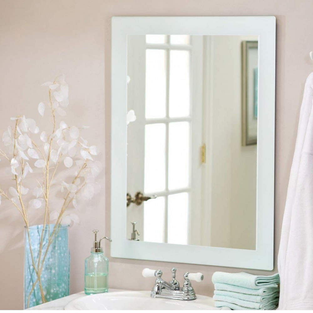 Decorative Square Mirror With White Border (18 X 24) - photo