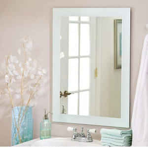 Decorative Square Mirror With White Border (18 X 24) - photo
