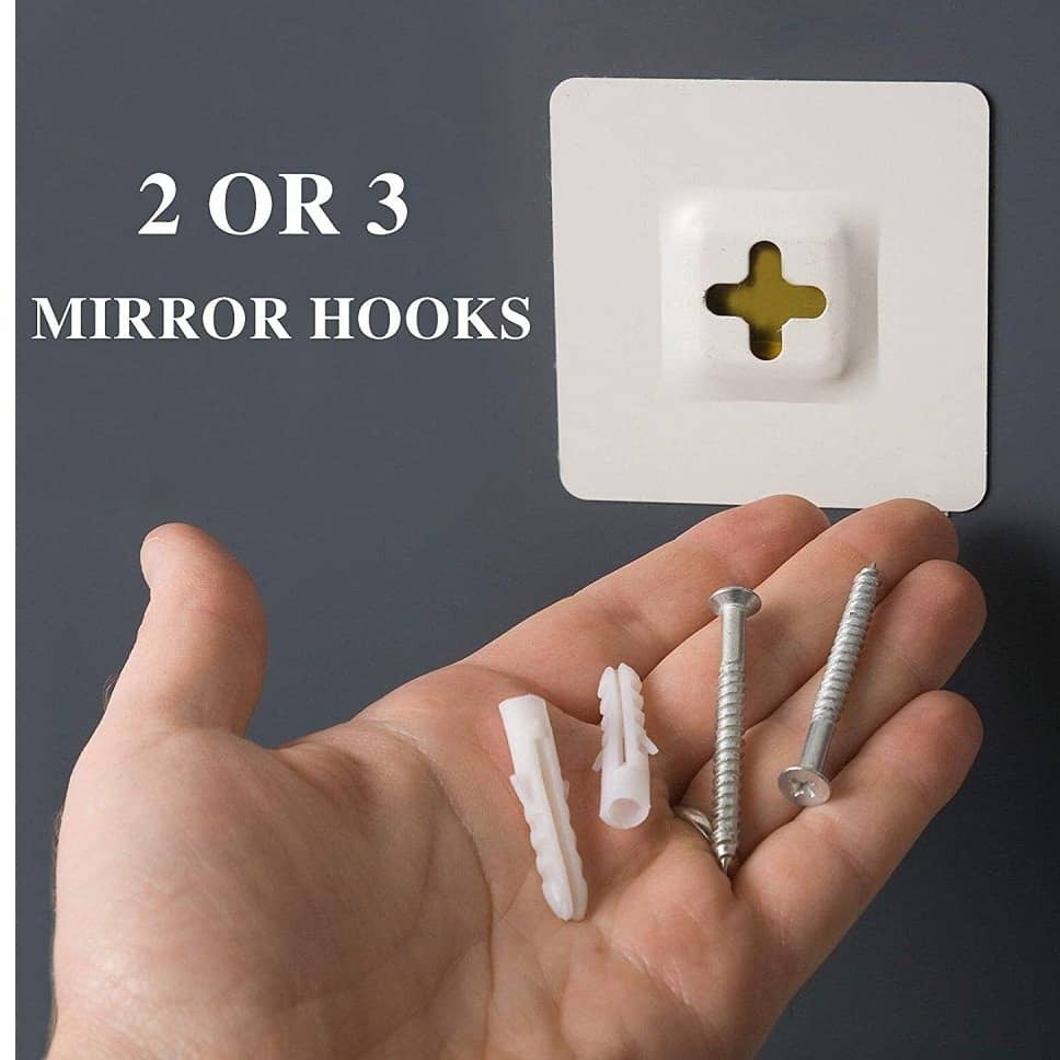 Frameless Decorative Round Bathroom Mirror 24"