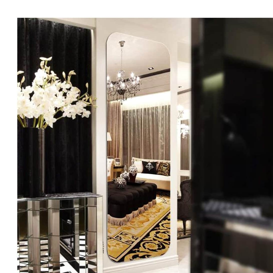 Frameless Decorative Straight Mirror 18 X 36" - rear_view