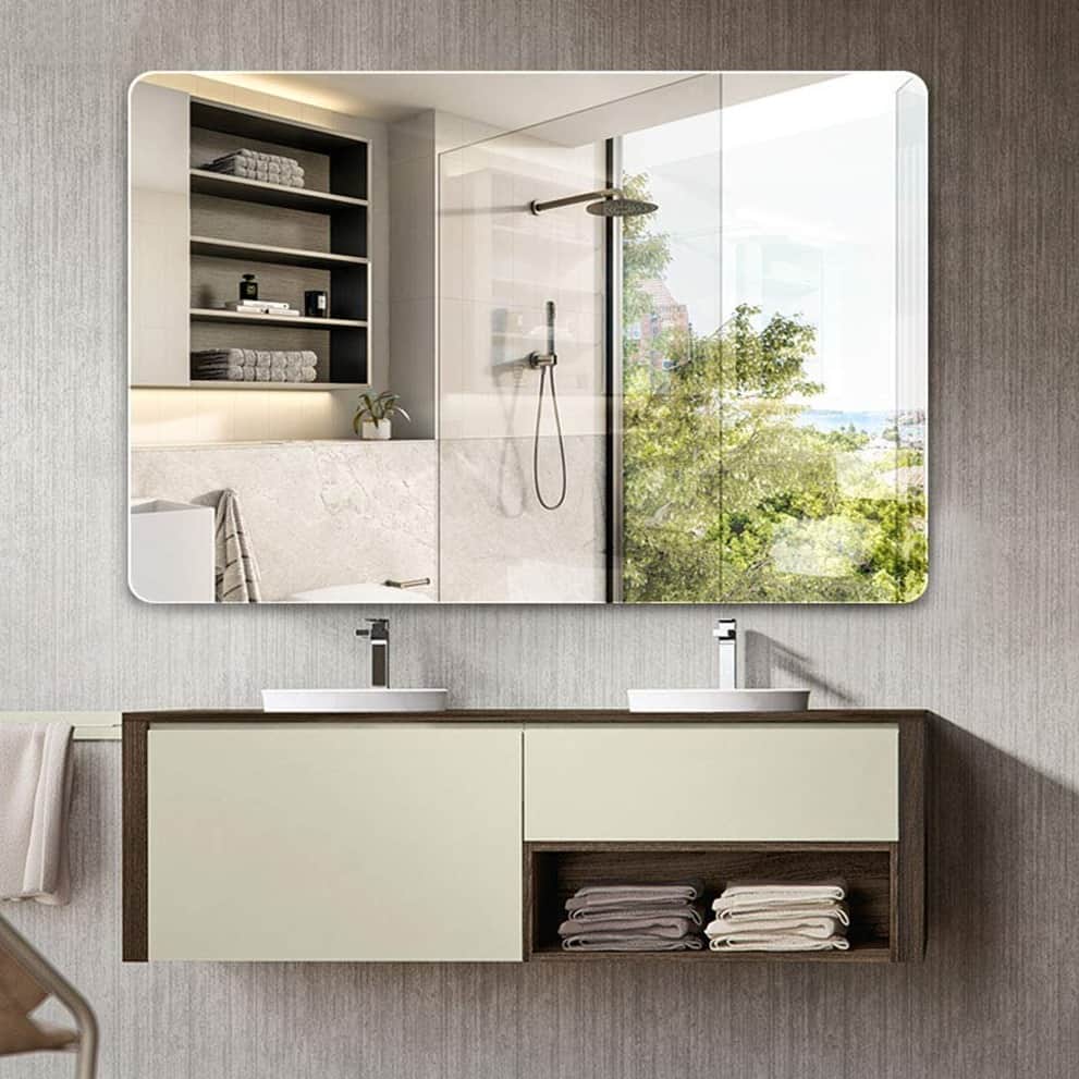 Frameless Decorative Rectangular Mirror 18 X 24" - left_view