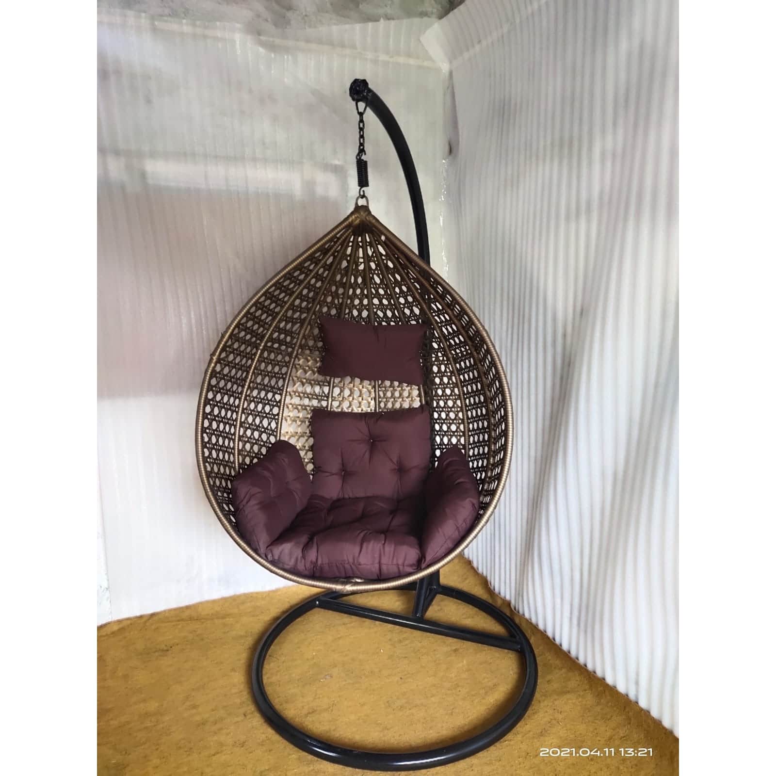Single Seater Swing With Cushions - top_view