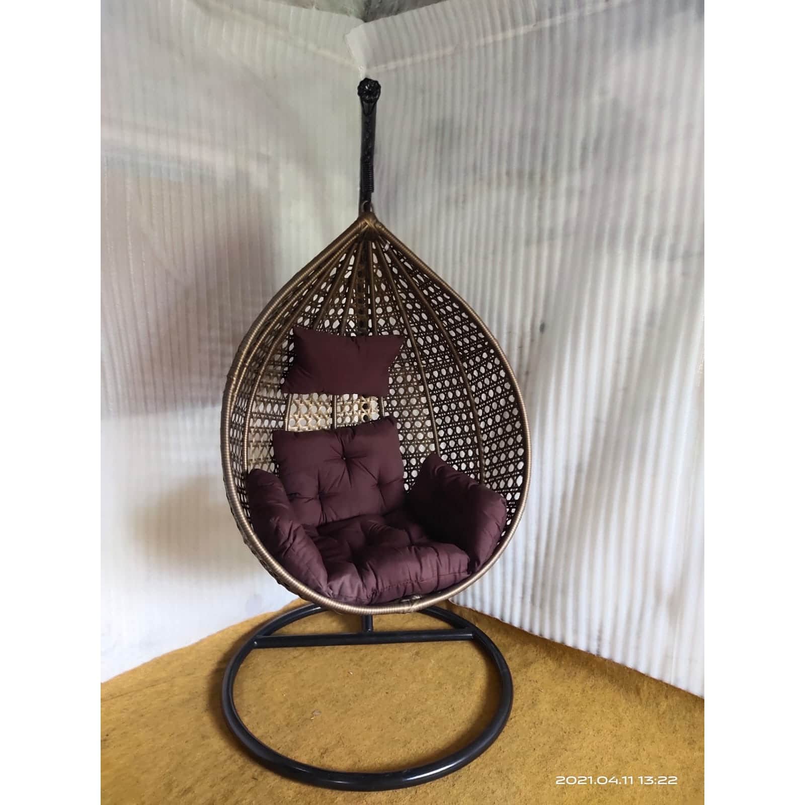 Single Seater Swing With Cushions - rear_view