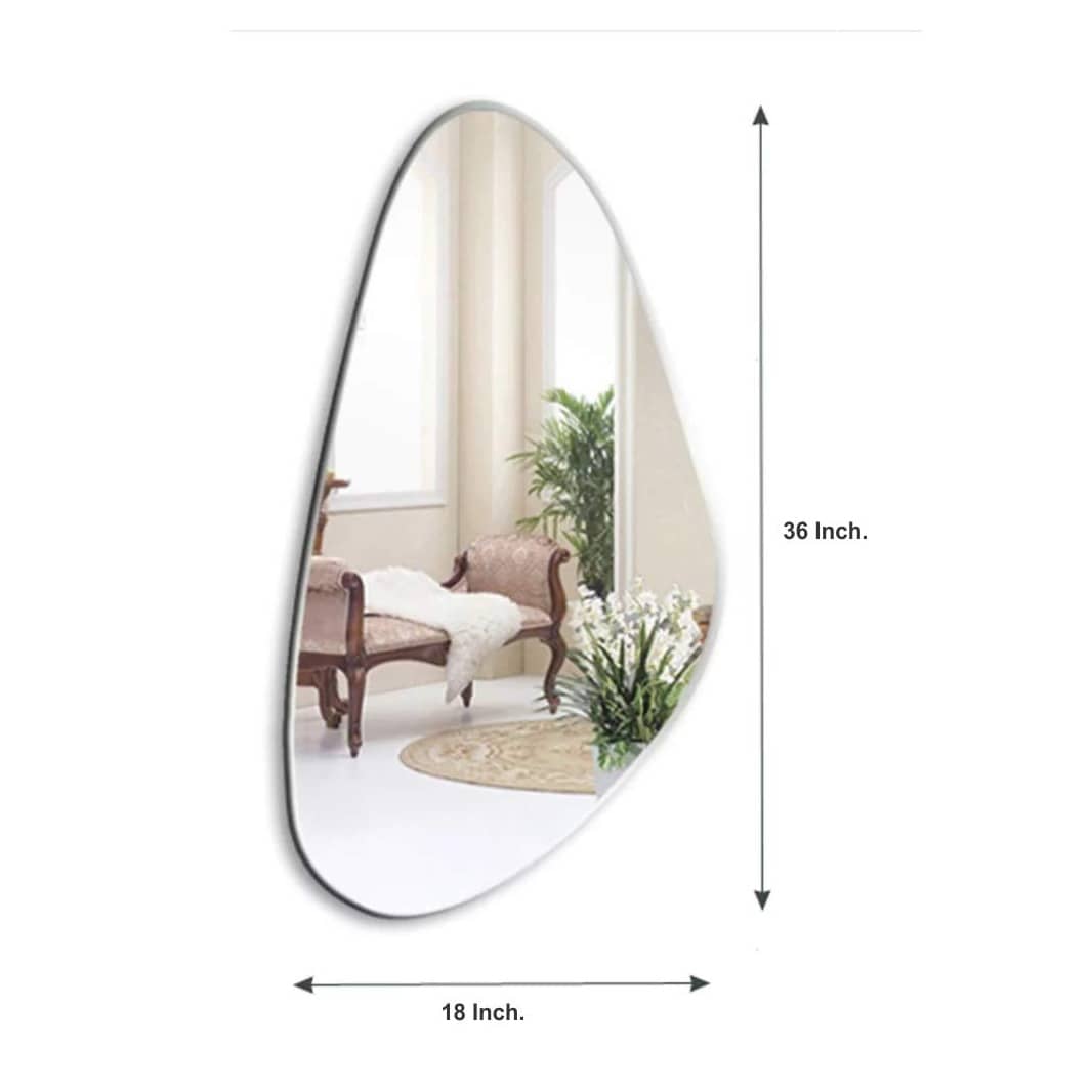 Decorative Frameless Mirror 18 X 36"
