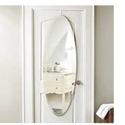 Oval Shape Frameless Decorative Mirror 18 X 36" - front_view