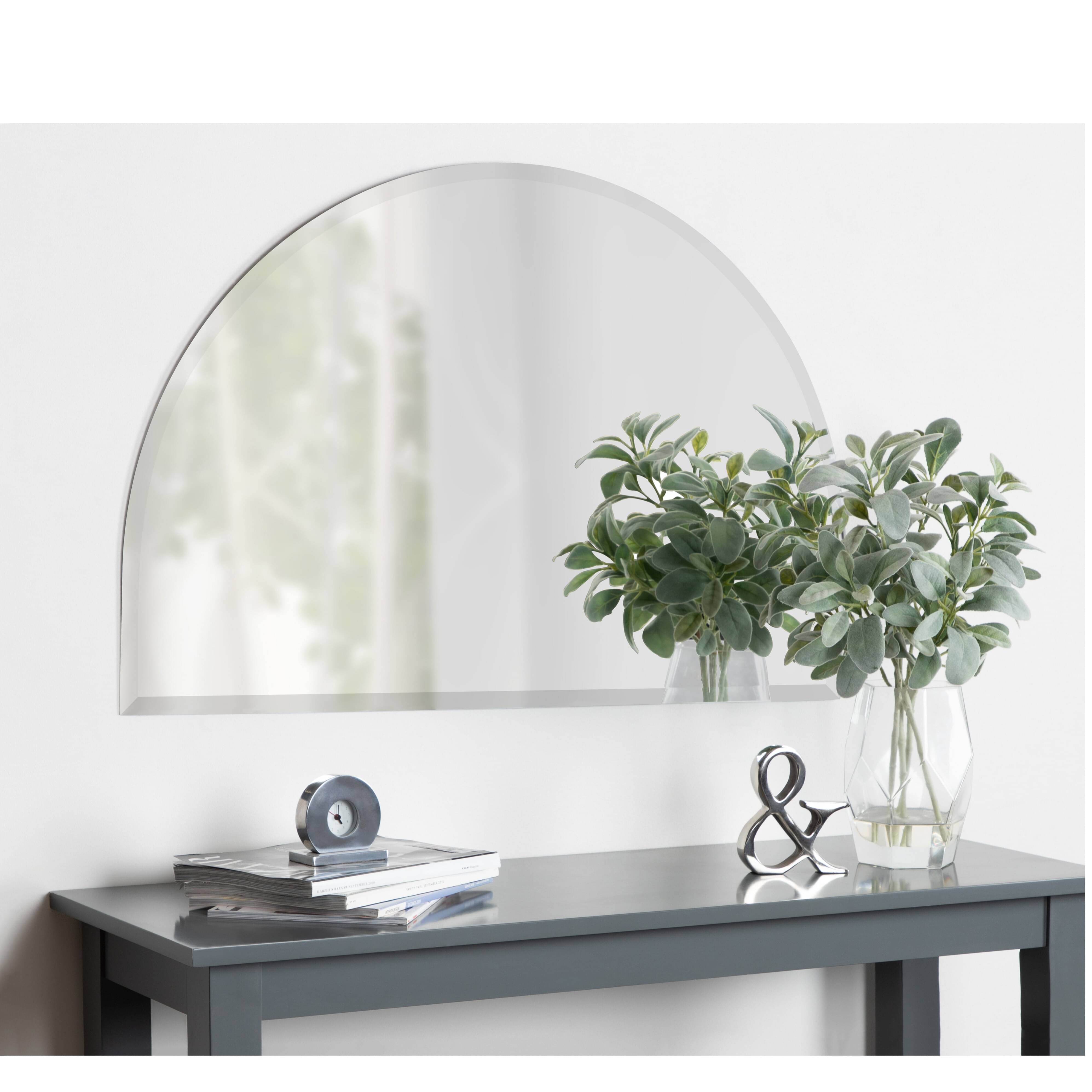 Half Round Frameless Decorative Wall Mirror 18 X 24"