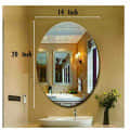 Frameless Oval Shape Decorative Mirror 12X18" - rear_view
