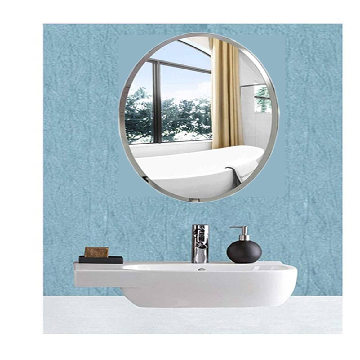 Round Shape Frameless Decorative Mirror 12"