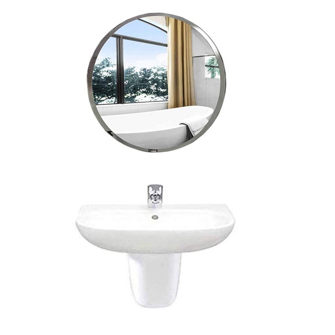 Round Shape Frameless Decorative Mirror 12"