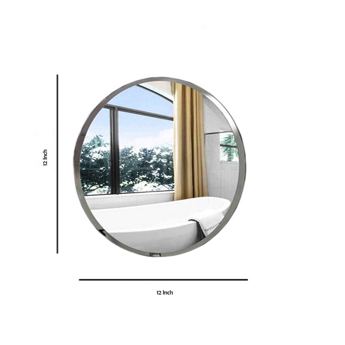 Round Shape Frameless Decorative Mirror 12"