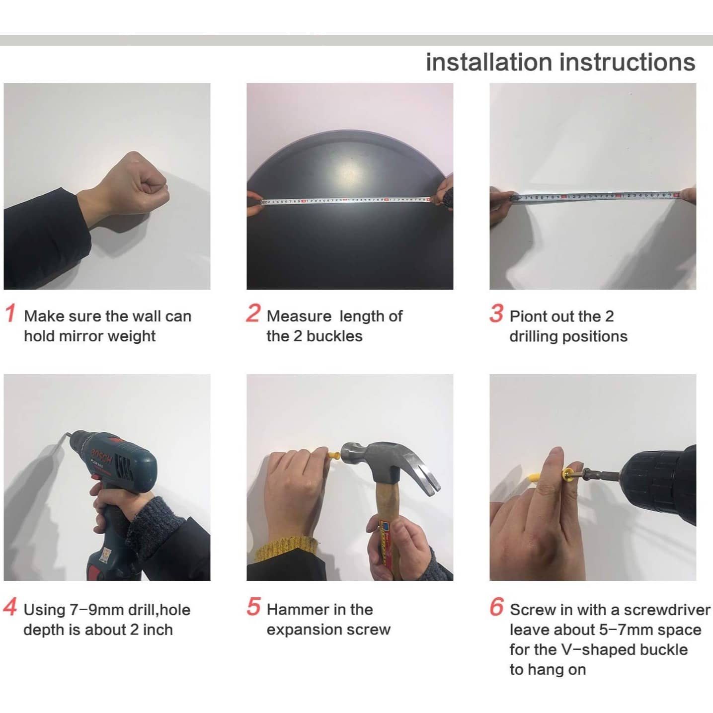 Frameless Round Shape Decorative Mirror 18"