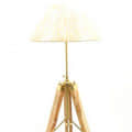 Tripod Table Lamp with Wood Base - front_view
