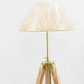Tripod Table Lamp with Wood Base - left_view