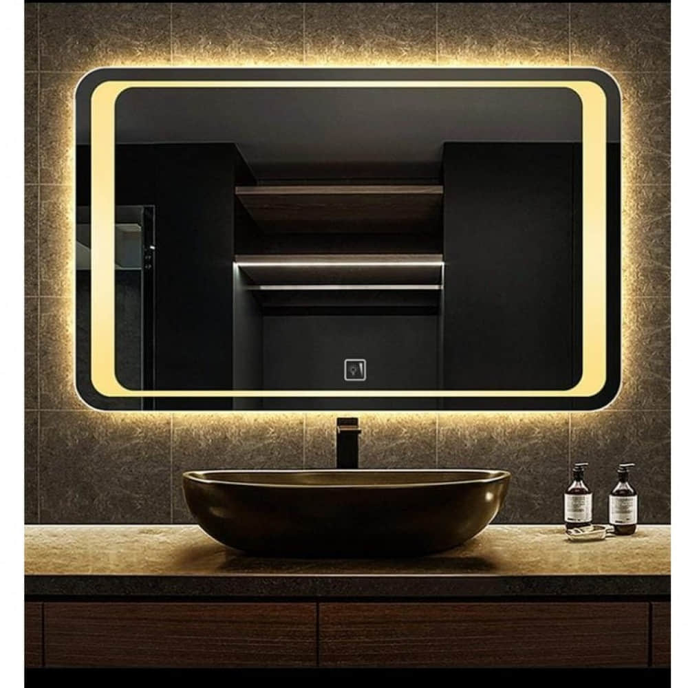 Led Mirror with Sensor in Rectangular Shape - photo