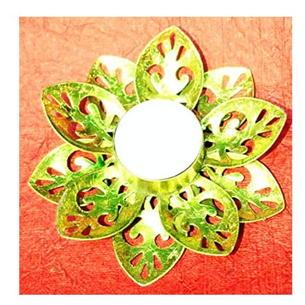 Golden Lotus Design  Votive Candle Holder - photo