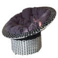 Outdoor Basket Chair With Grey Cushion - photo