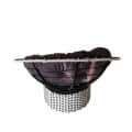 Outdoor Basket Chair With Grey Cushion - top_view
