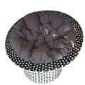 Outdoor Basket Chair With Grey Cushion - rear_view