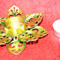 Golden Lotus Design  Votive Candle Holder - rear_view