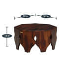 Honey Oak Wooden Coffee Table - rear_view