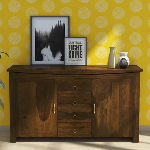 Teak Finish Wooden Sideboard