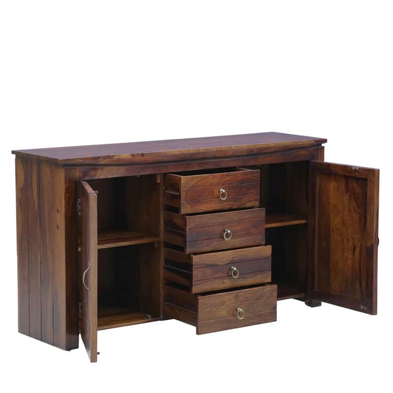 Teak Finish Wooden Sideboard - left_view