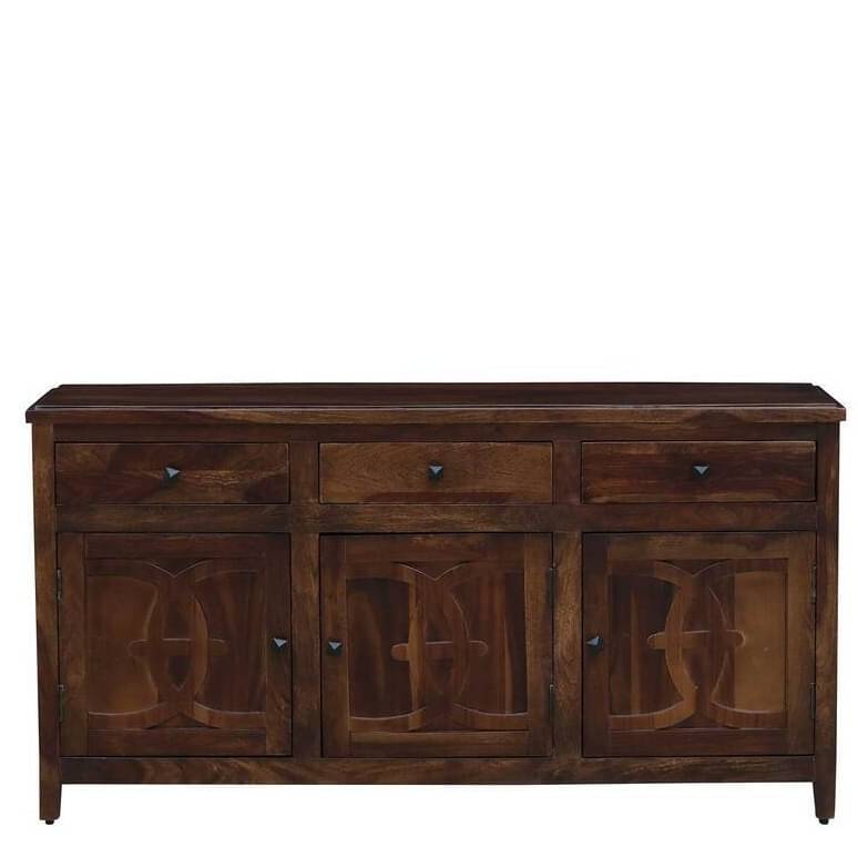 Dark Teak Finish Wooden Sideboard