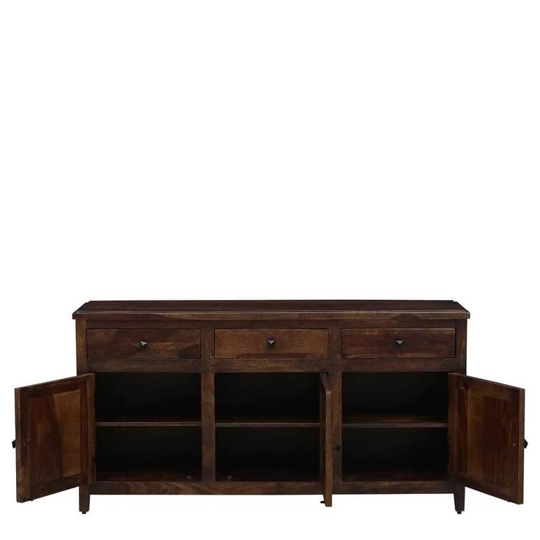 Dark Teak Finish Wooden Sideboard