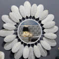 Round Mirror Wall Décor Flower White Color - photo
