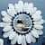 Round Mirror Wall Décor Flower White Color - top_view