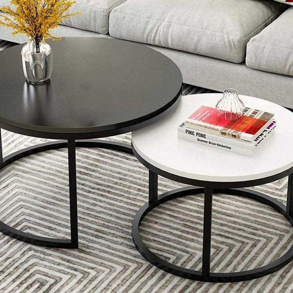 Marble Top Nesting Coffee Table Set Of 2 - photo