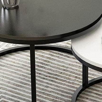 Marble Top Nesting Coffee Table Set Of 2 - top_view