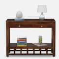 Console Table In Rustic Teak Finish - front_view