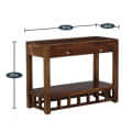 Console Table In Rustic Teak Finish - top_view