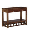 Console Table In Rustic Teak Finish - rear_view